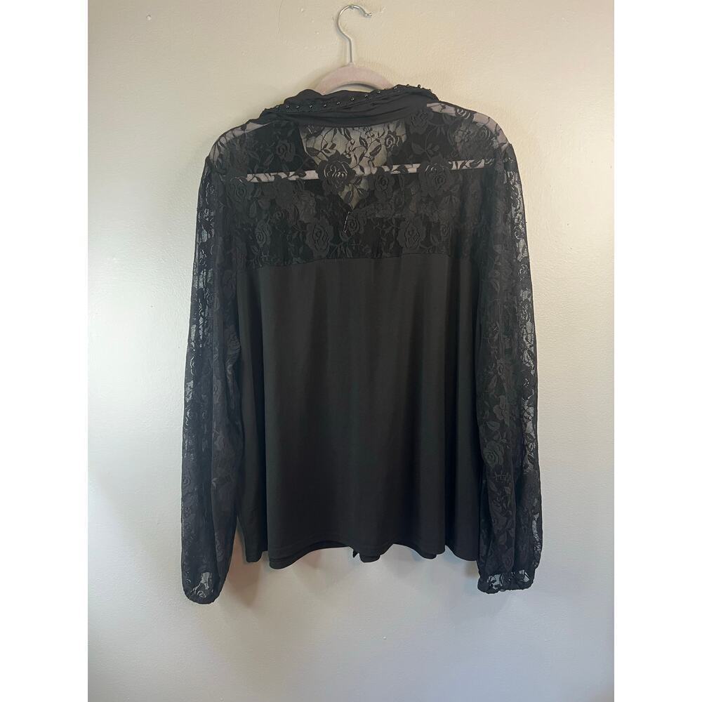 Sweet Rain Black Blouse w/Lace Detail Size 3XL - Picture 4 of 5